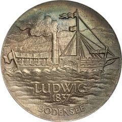 Medal - Steam Navigation on Swiss Lakes in the 19th Century Ludwig