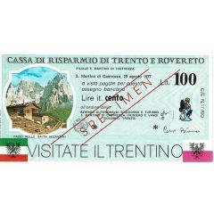 100 Lire Cassa di Risparmio di Trento e Rovereto