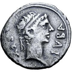 Denarius - Juba II Caesarea, without symbol before Africa