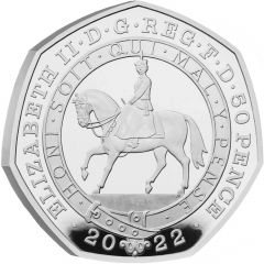 50 Pence - Elizabeth II Platinum Jubilee, Platinum Proof