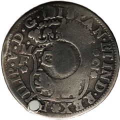 1 Shilling 8 Pence - George II PHILIP V D G HISPAN ET IND REX, Mexico City, countermarked