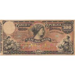 100 Mil Réis Banco da República do Brasil, 1st. Print
