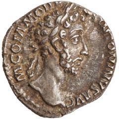Denarius - Commodus TR P VII IMP IIII COS III P P, Salus