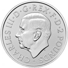 2 Pounds - Charles III Britannia & Liberty , 1 oz Fine Silver