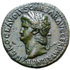 Sestertius - Nero PACE P R TERRA MARIQ PARTA IANVM CLVSIT S C