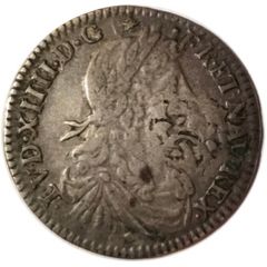 Countermarked 1⁄12 écu - Louis XIV timmin coinage under Mehmed IV
