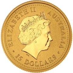 15 Dollars - Elizabeth II 4th Portrait - Australian Nugget Gold