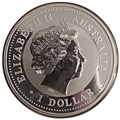 1 Dollar - Elizabeth II 4th Portrait - Australian Kookaburra
