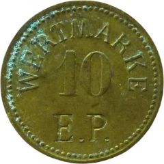 10 Pfennig Werth-Marke, Countermarked 'E.P.'