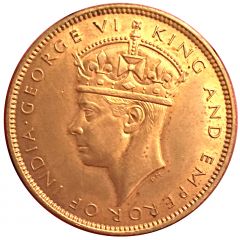 1 Penny - George VI With `King and Emperor`, Large Head