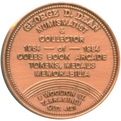 Medal - George Dean But one E.W. Cole