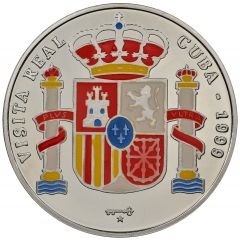 10 Pesos Spanish Royal Visit, Spanish Shield, Reverse Trial