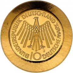 10 Deutsche Mark Olympic Games in Munich, legend `IN MÜNCHEN` - Pattern
