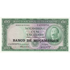 100 Escudos Banco de Moçambique overprint