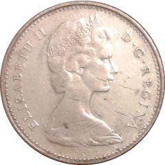 10 Cents - Elizabeth II 2nd portrait, Silver (.500), Philadelphia mint