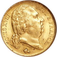 20 Francs - Louis XVIII nude bust