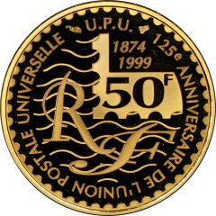 50 Francs 150th Anniversary French Postage Stamps
