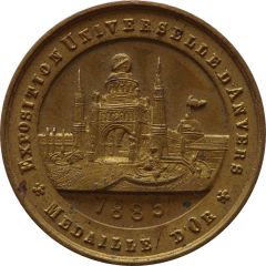 Medal - Médaille d`or de l`Expo Universelle d`Anvers 1885