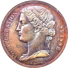 5 Francs Pattern, piedfort, silver
