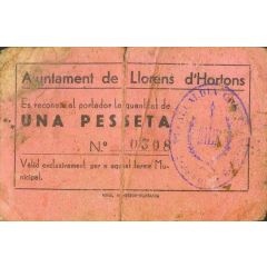 1 Peseta Llorenç d`Hortons