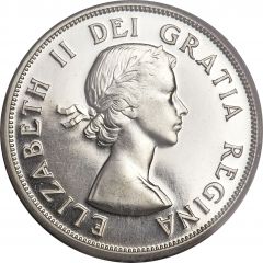 50 Cents - Elizabeth II 1st portrait, simplified coat of arms