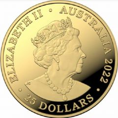 25 Dollars - Elizabeth II 6th Portrait - Bounding Kangaroo - Gold Bullion Coin