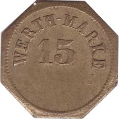 15 Pfennig Werth-Marke, without a line of dots