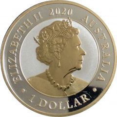 1 Dollar - Elizabeth II 6th Portrait - Australian Silver Swan, Gilded