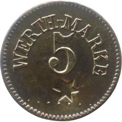 5 Pfennig Werth-Marke, Countermarked `✶`