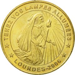 Monnaie de Paris Tourist Token - Lourdes 2006 Tenez vos lampes allumées