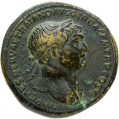 Sestertius - Trajan S P Q R OPTIMO PRINCIPI S C, Roma and Victory
