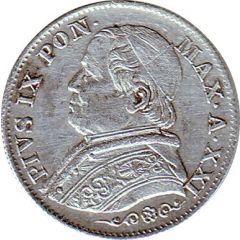 5 Soldi / 25 Centesimi - Pius IX