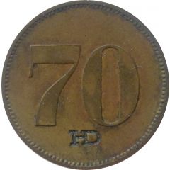 70 Pfennig Werth-Marke, Countermarked `HD`