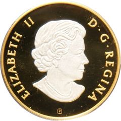 10 Dollars - Elizabeth II Inukshuk, reverse gold plating