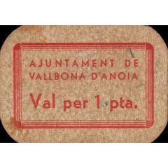 1 Peseta Vallbona d`Anoia