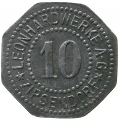 10 Pfennig - Zipsendorf Leonhardwerke A.G.