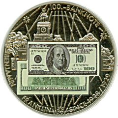 Token - 100 Dollars Banknote Benjamin Franklin