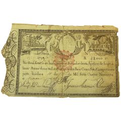 2400 Reis - Miguel I Overprint on P#4 - John Prince Regent