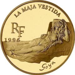 100 Francs / 15 Euros Goya - Clothed Maya