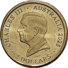 2 Dollars - Charles III 1st Portrait - 2025 Australian Open Women`s Tennis, Fluoro