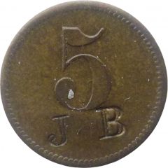 5 Pfennig Werth-Marke, Countermarked 'JB'