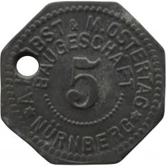 5 Pfennig - Nürnberg A. Herbst and M. Ostertag Baugeschäft
