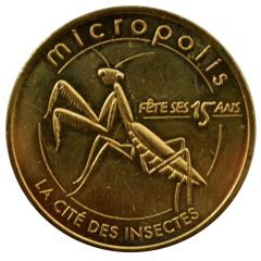 Tourist token - Monnaie de Paris - Saint-Léons - Micropolis - La Cité des Insectes fête ses 15 ans praying mantis