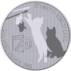 1 oz Silver Korean Shorthair Cat