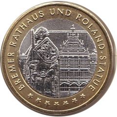 Token - Bundesländersatz Bremen Bremer Rathaus und Roland-Statue