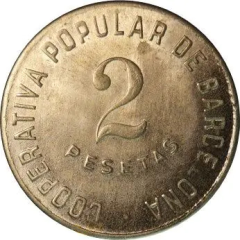 2 Pesetas - Cooperativa Popular de Barcelona