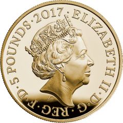 5 Pounds - Elizabeth II Gas, Gold Proof