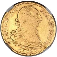4 Escudos - Carlos IV Numeral IV, Carlos III portrait