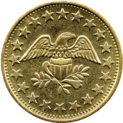Token - No Cash Value Eagle looking right, 25 mm, Brass, big stars
