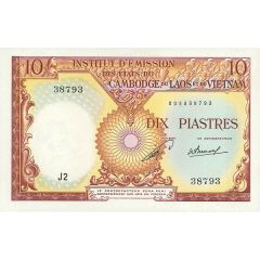 10 Piastres Laos issue